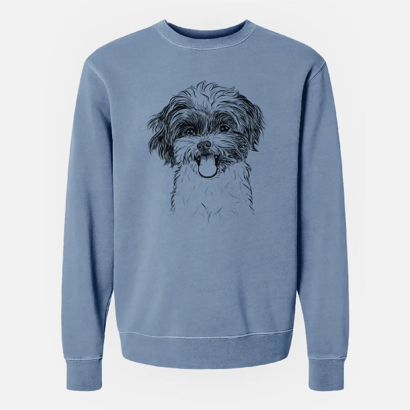 Bare Pepper the Shihpoo - Unisex Pigment Dyed Crew Sweatshirt Graphic Sweatshirts Collection