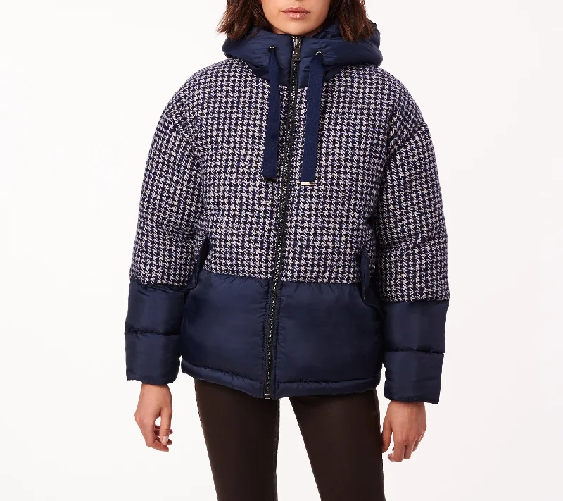 Houndstooth Puffer Women's leather jackets