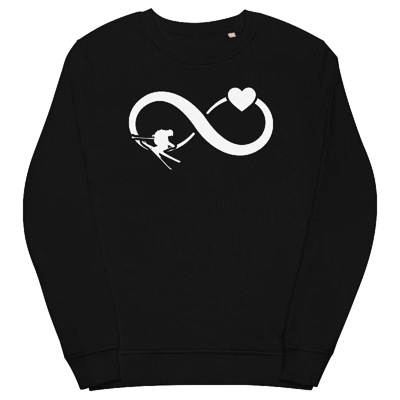 Infinity Heart and Skiing - Unisex Premium Organic Sweatshirt Basic Hoodie Sweatshirt Look