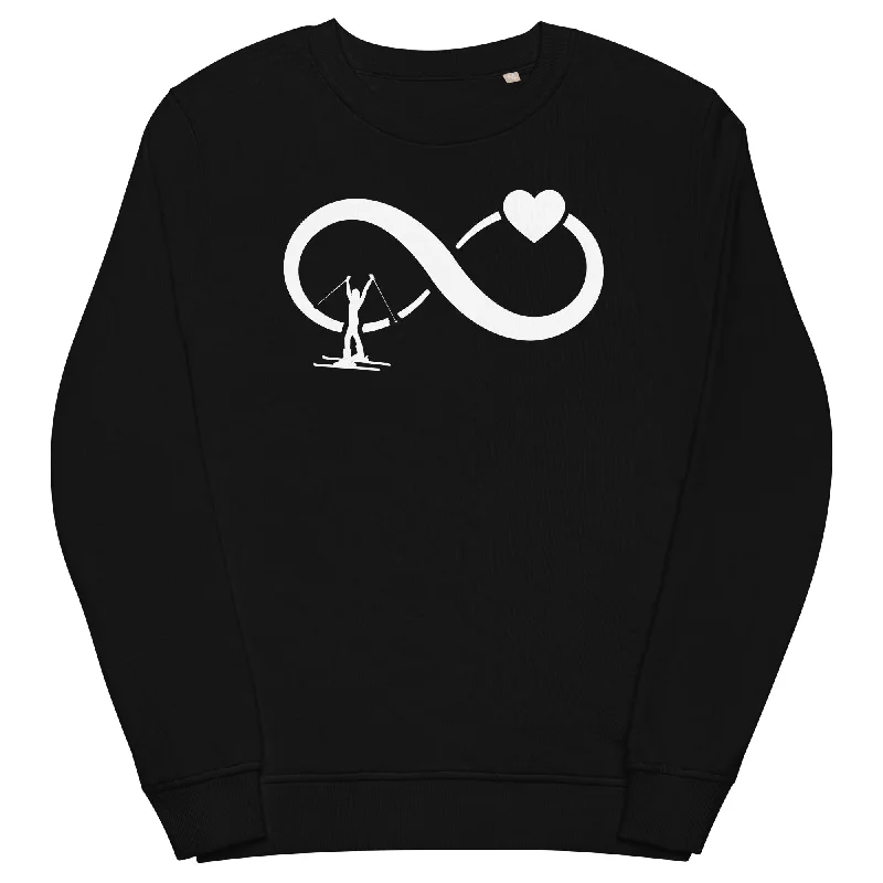 Infinity Heart and Skiing 1 - Unisex Premium Organic Sweatshirt Sporty Hoodie Sweatshirt