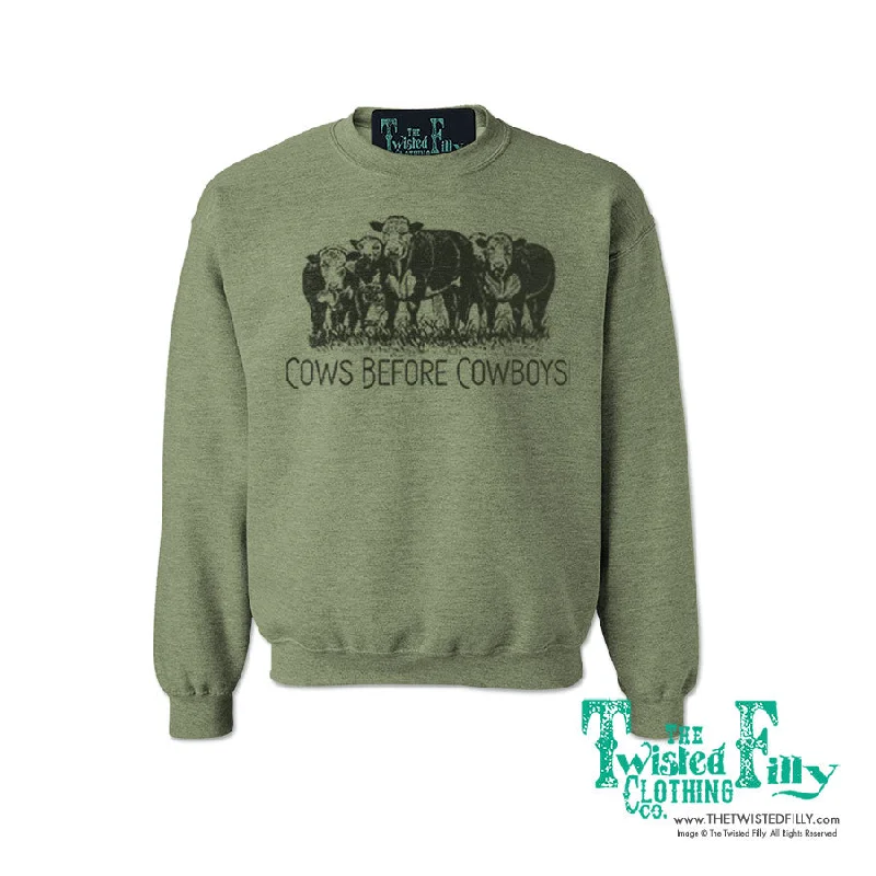 Cows Before Cowboys - Adult Womens Sweatshirt - Assorted Colors Soft Sweatshirts for Women