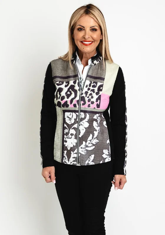 Just White Leopard Print Quilted Jacket, Pink Forest Women's best-selling jackets