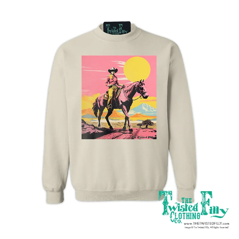 Desert Cowgirl - Adult Womens Sweatshirt - Assorted Colors Comfortable Women’s Hoodies