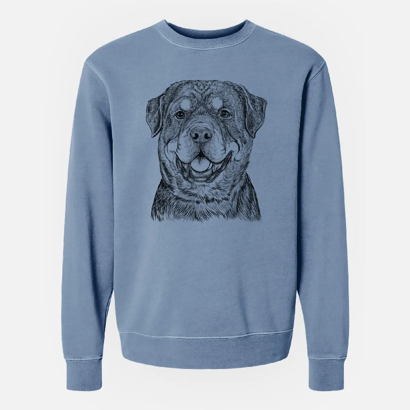 Bare Sig the Rottweiler - Unisex Pigment Dyed Crew Sweatshirt Comfortable Hoodie Sweatshirt