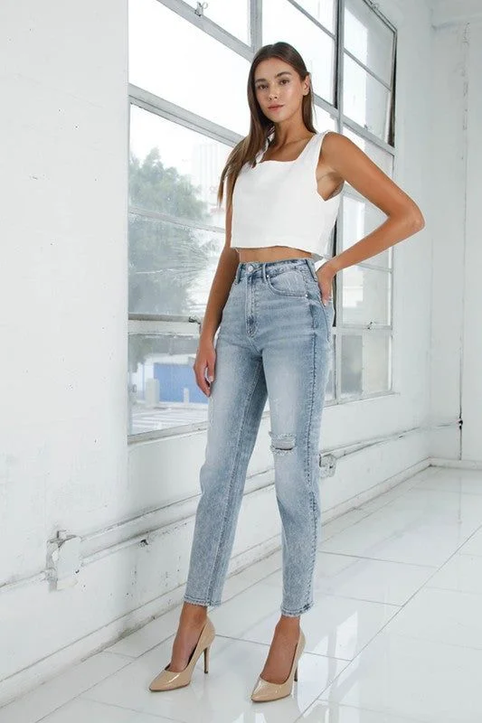 Insane Gene High Rise Girlfrined Jeans Light Wash