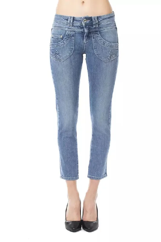 Light Blue Cotton Women Jeans