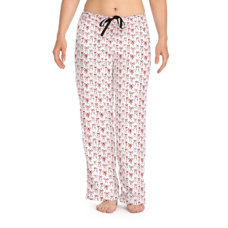 Women's Pajama Pants - Red Coquette Bow Patterned for Valentine's Day Trendy Sweatshirt Hoodie