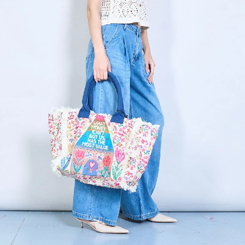 Boho printed tote bag with value quote wholesale