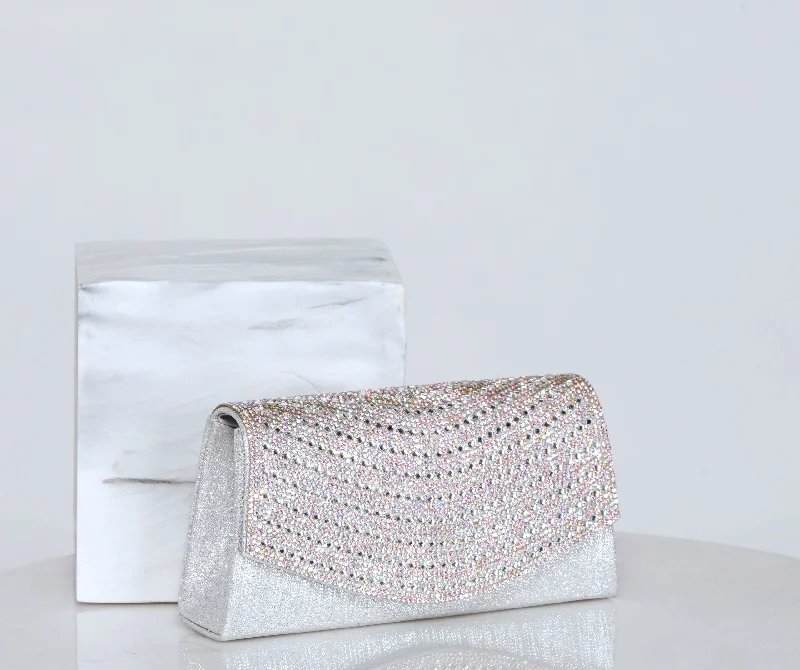 Sparkle & Shine Rhinestone Fold-Over Clutch