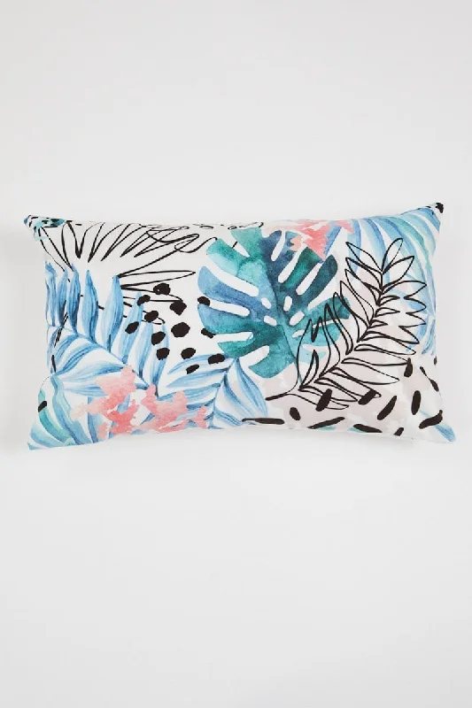Print Painted Tropical Print Cushion Cover 50Cm By 30Cm