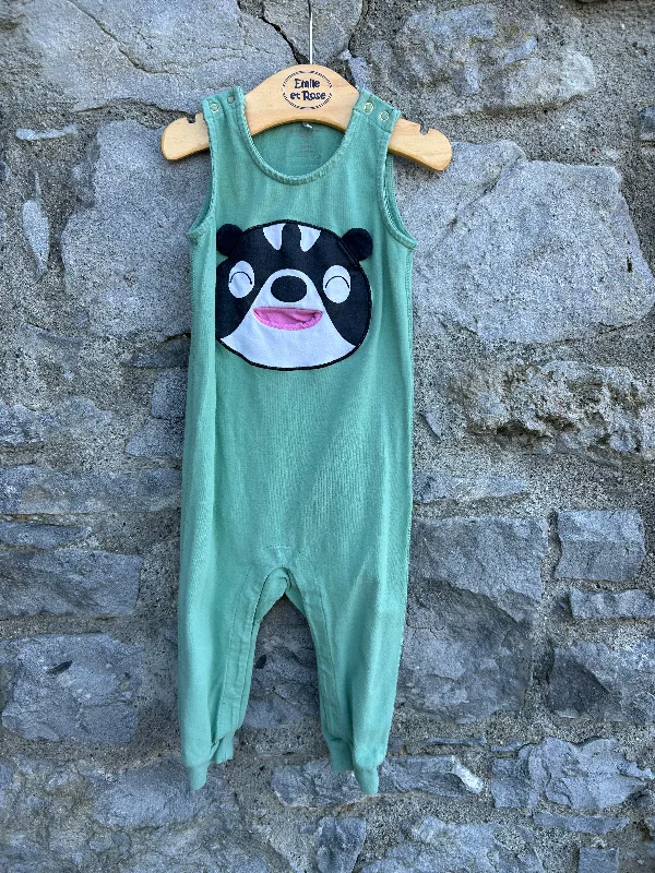 PoP Cow green dungarees   6-9m (68-74cm)