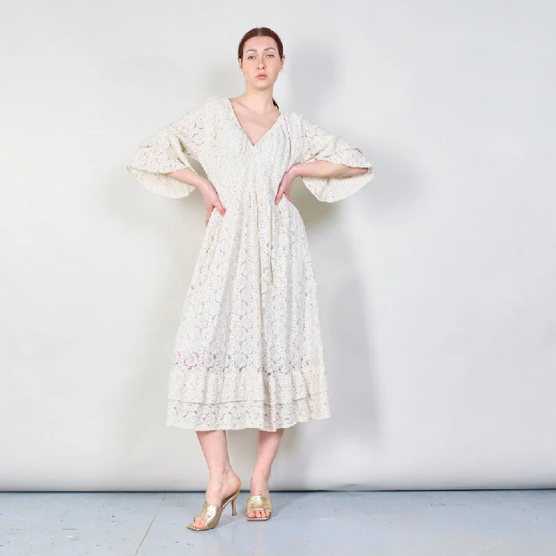 Eyelet lace button-down dress wholesale