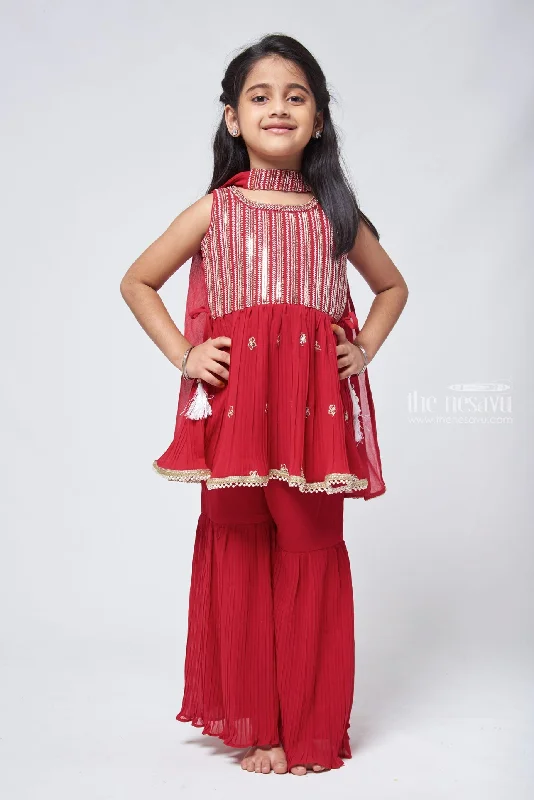 Majestic Zari Embroidered Yellow Peplum Kurti with Palazzo Suit Indian Traditional Flair