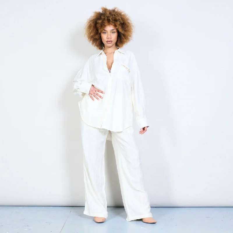 Button-down shirt with embellished pocket wholesale