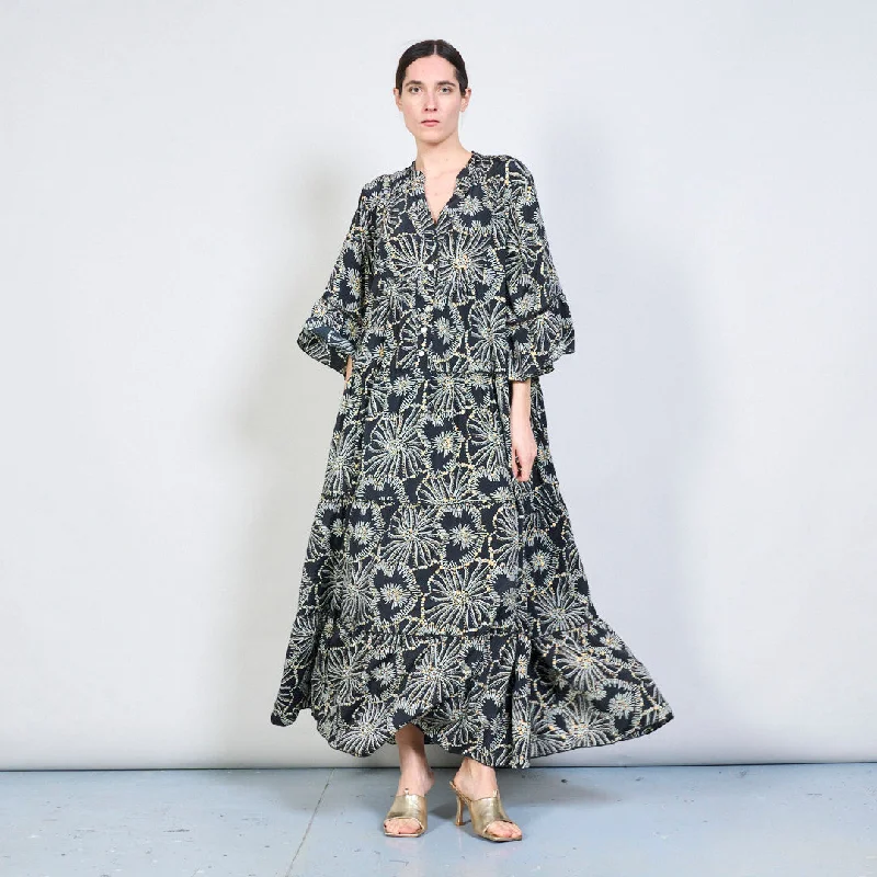 Chic long-sleeve button-down maxi dress wholesale
