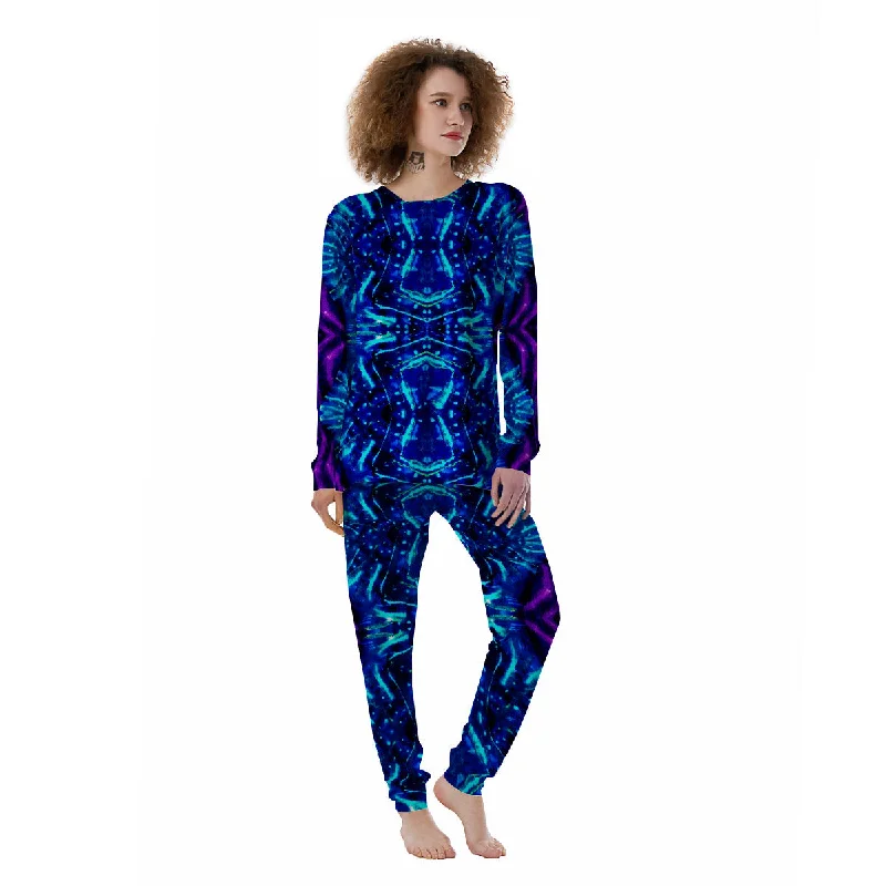 Psychedelic Watercolor Print Pattern Women's Pajamas Couple pajama sets