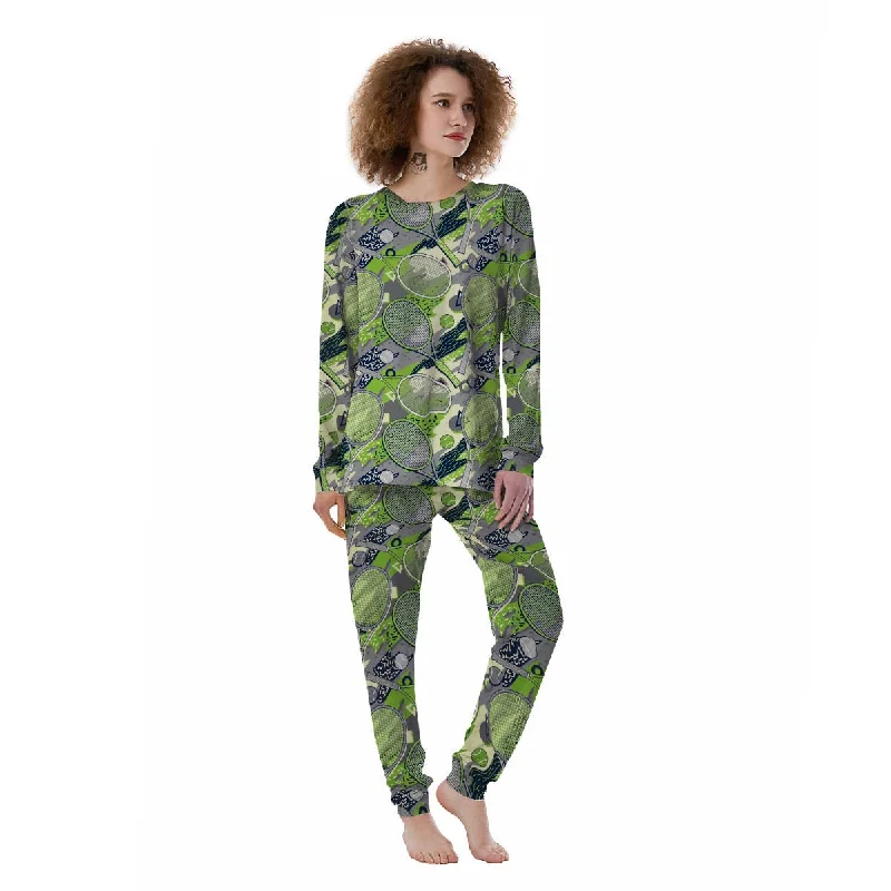 Racket And Tennis Ball Print Pattern Women's Pajamas Best pajama sets for teens