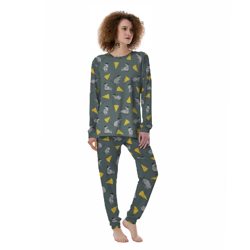 Rat Watercolor Print Pattern Women's Pajamas Expensive pajama sets