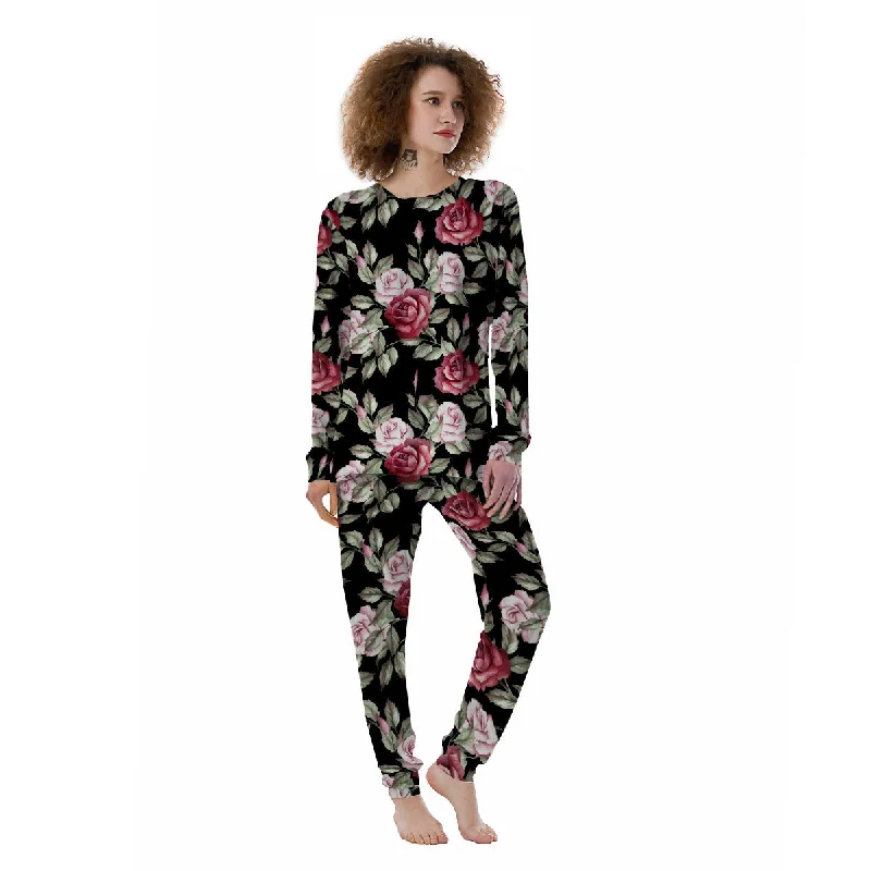 Rose Valentine's Day Print Pattern Women's Pajamas Vintage pajama sets