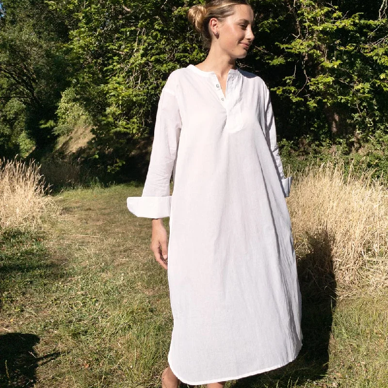 Organic Cotton Nightdress | Saturday White Breathable pajama sets