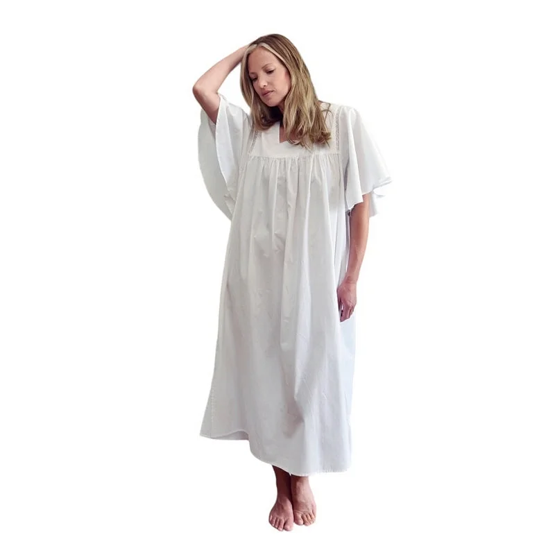 Valentina Wide Sleeves Cotton Nightdress Best pajama sets for elderly women