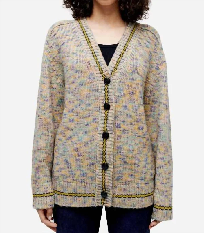 90S Oversized Cardigan In Rainbow Multi Winter sweaters