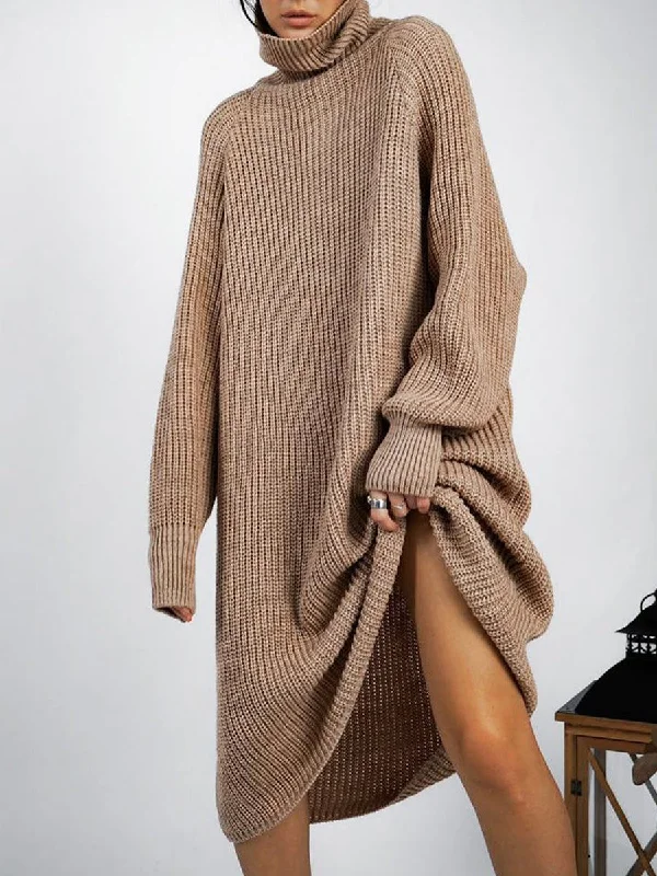 Fashion Mid-Length Turtleneck Sweater Dress Best sweaters for formal occasions