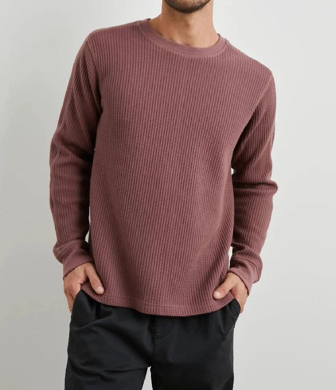 Wade Thermal Sweater In Brick Acrylic sweaters