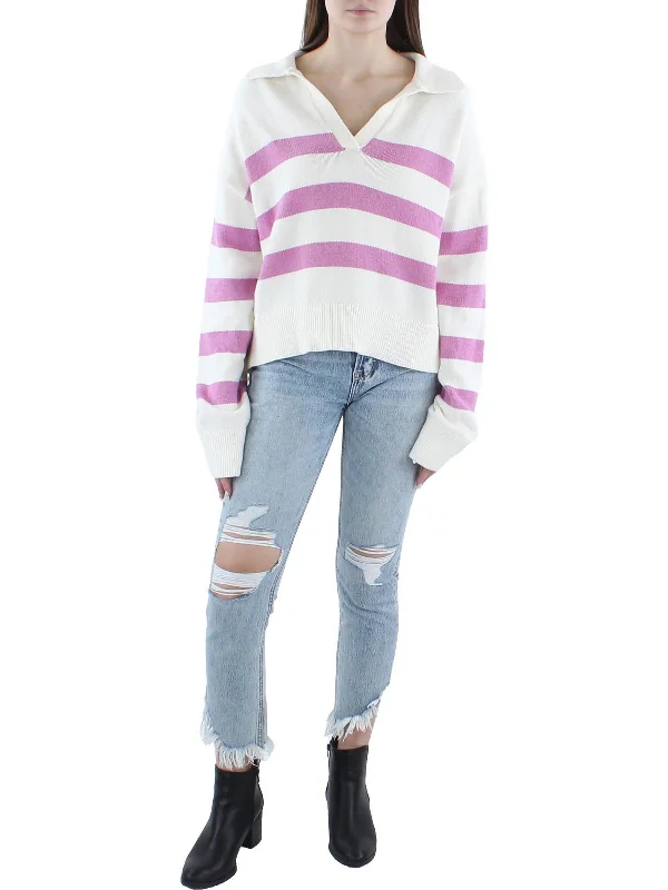 Womens Striped Collared Pullover Sweater North Face sweaters