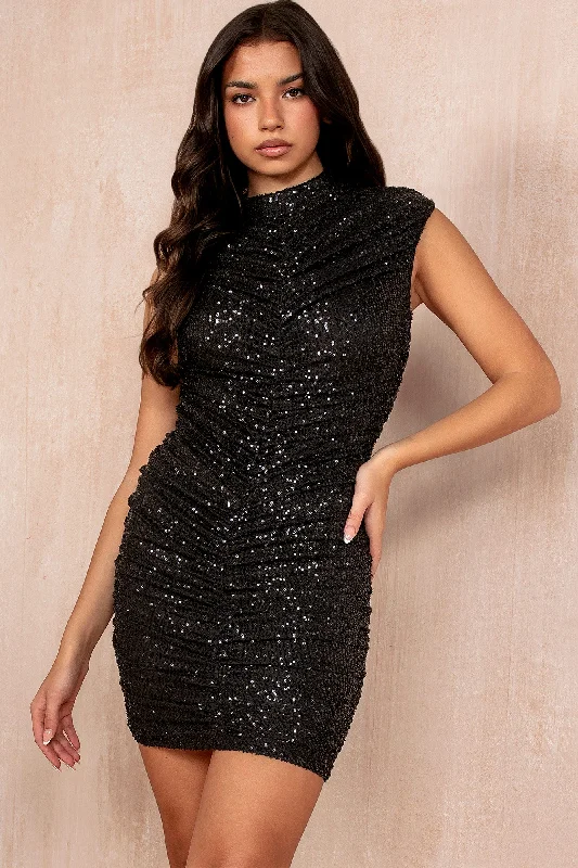 Jane Black Sequin High Neck Dress Formal mini dresses