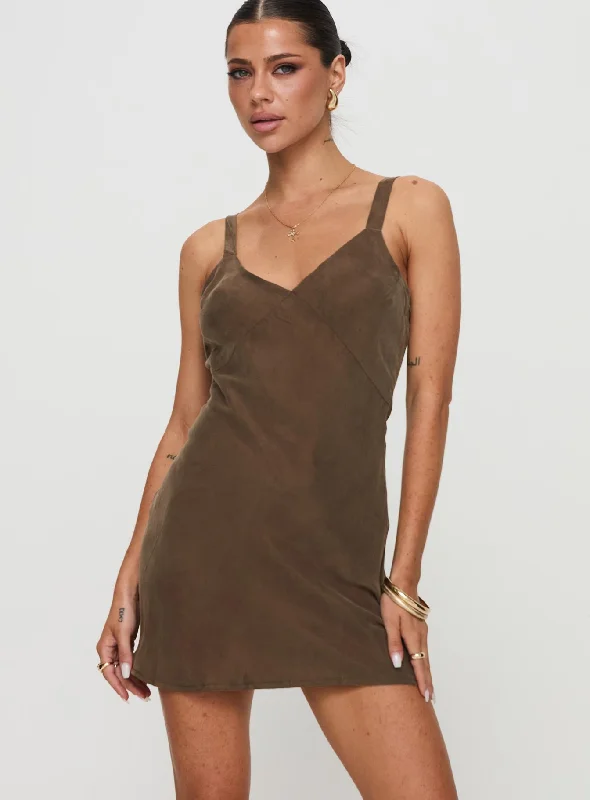 Laurette Mini Dress Brown Club mini dresses