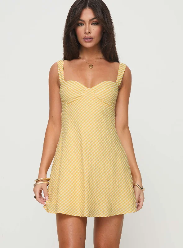 Mcbeath Mini Dress Yellow Urban Outfitters mini dresses