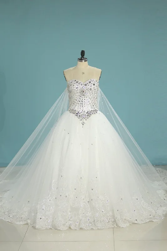 Gorgeous Wedding Dresses Sweetheart With Applique And Beads Chapel Train (Ivory Only) Formal Wedding Dress