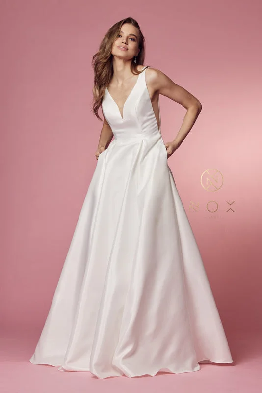 **Ethereal Elegance for Your Unforgettable Day: Nox Anabel Bridal E156W** Sleeveless Bridal Gown