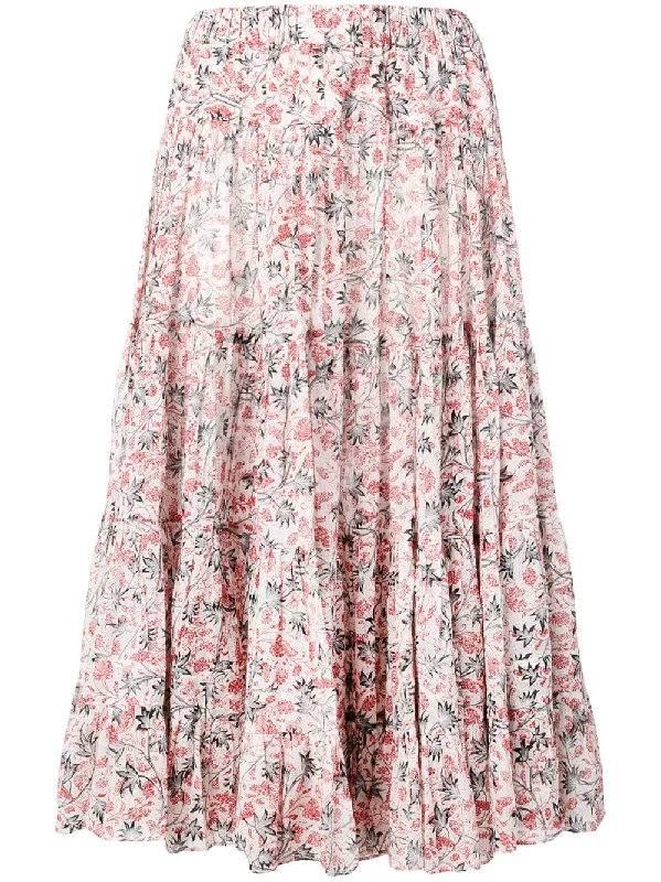 frilled printed skirt Everyday wear unclassified skirts