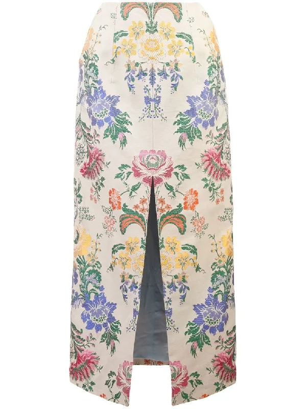 floral patterned straight skirt Travel unclassified skirts