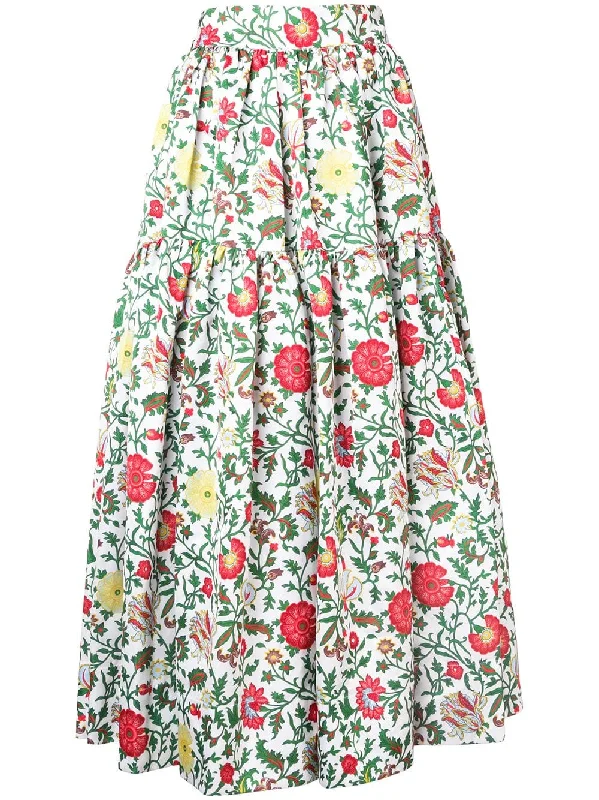 tiered floral skirt Earthy tone unclassified skirts