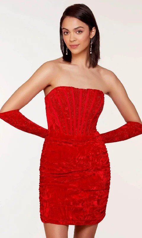 Alyce Paris 4690 - Ruched Beaded Corset Cocktail Dress Best value party dresses