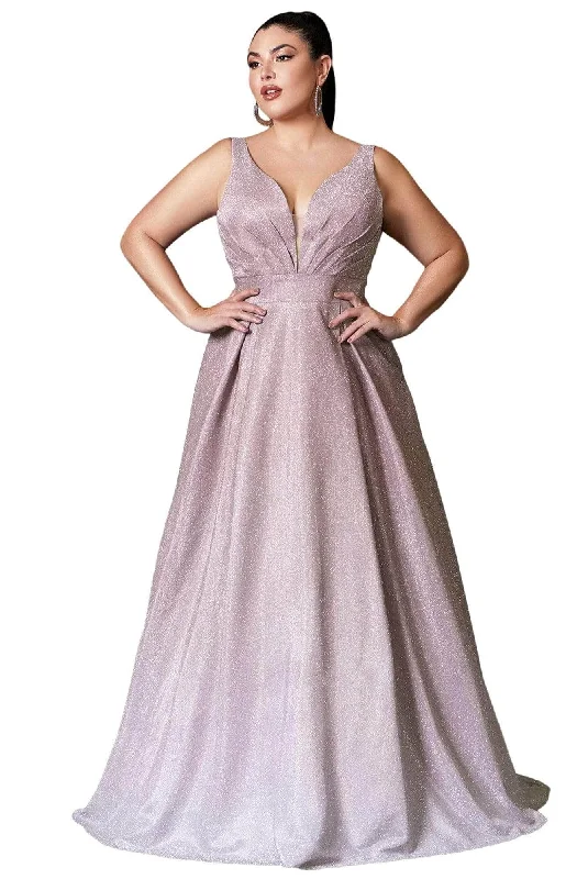 Cinderella Divine 9174C - Glitter Ombre A-Line Prom Gown Expensive party dresses