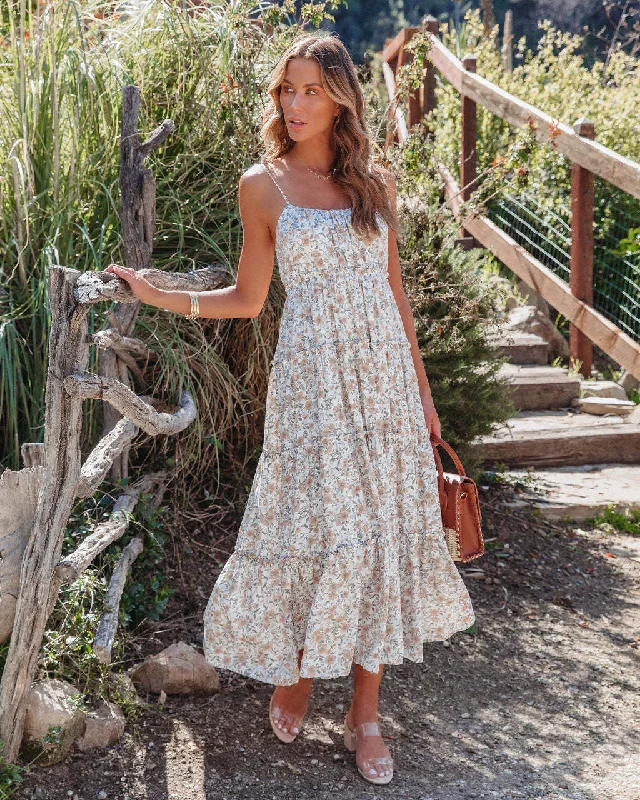 Women Summer Vacation Fashion Casual Elegant Floral Print Maxi Loose Sundress Casual maxi dresses