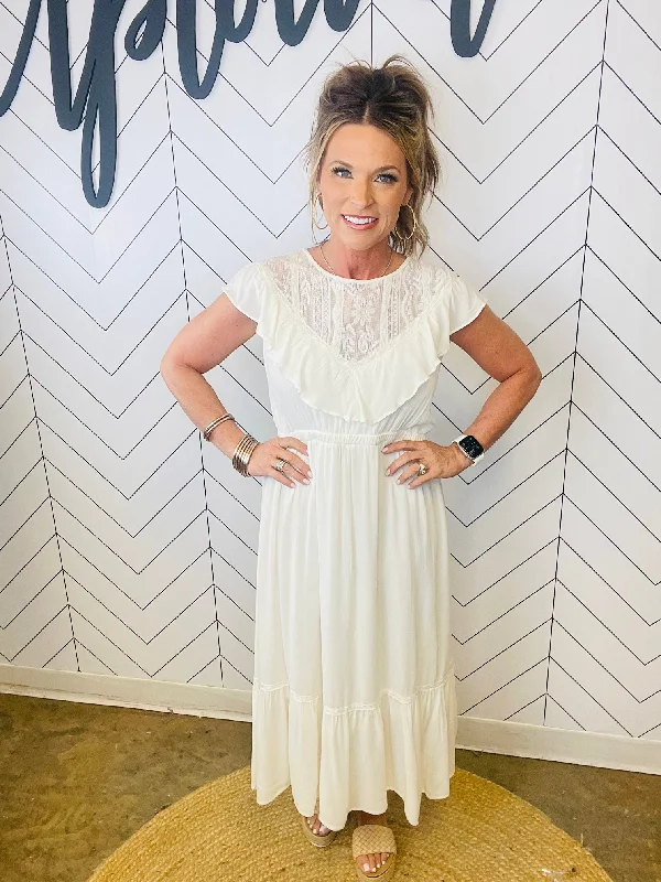 BRINGING THE CLASS MIDI-CREAM--FLASH SALE Date night midi dresses