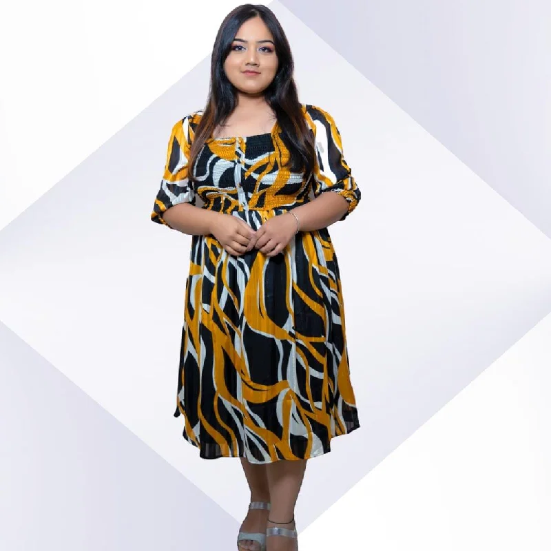 BLACK YELLOW PRINTED DRESS Velvet floral dresses