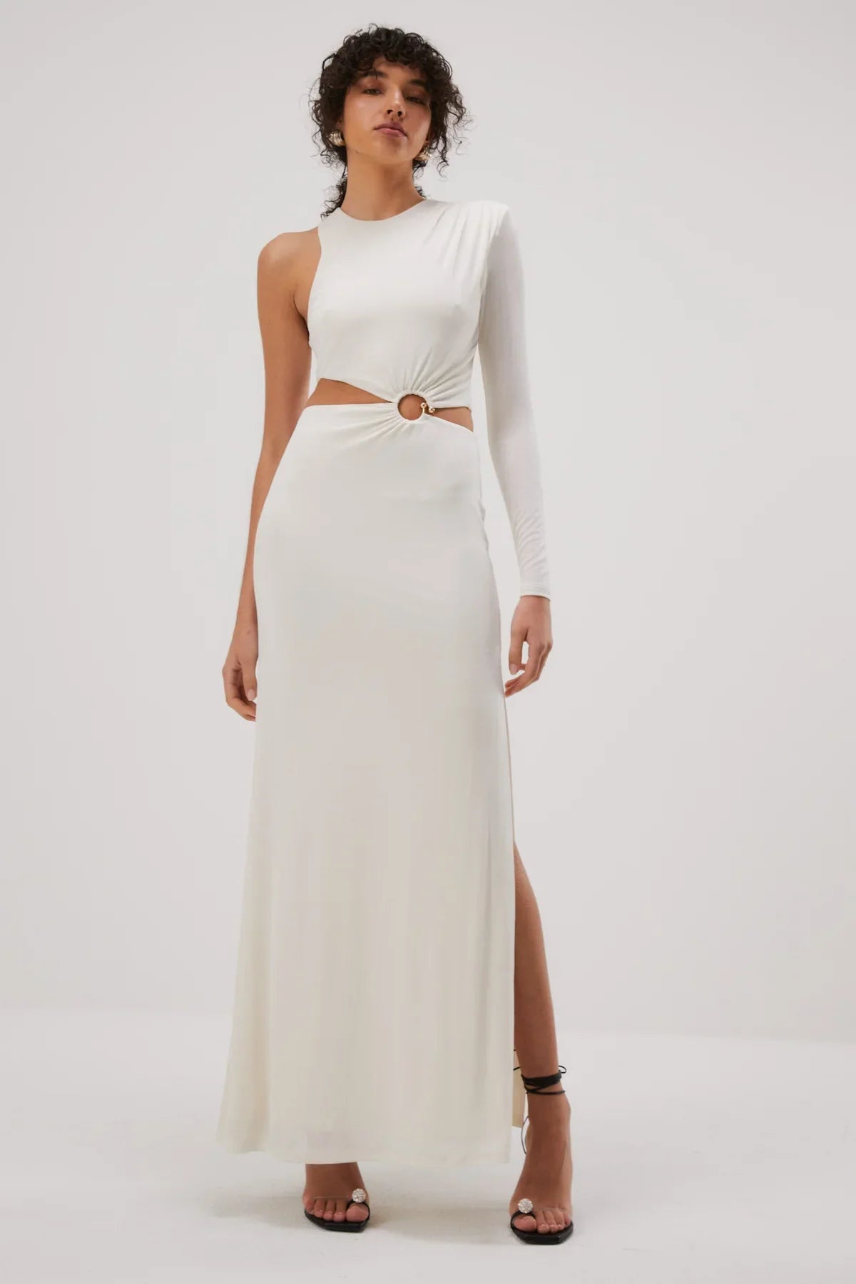 Misha Brigitta Slinky Jersey Gown - Ivory Graduation unclassified dresses