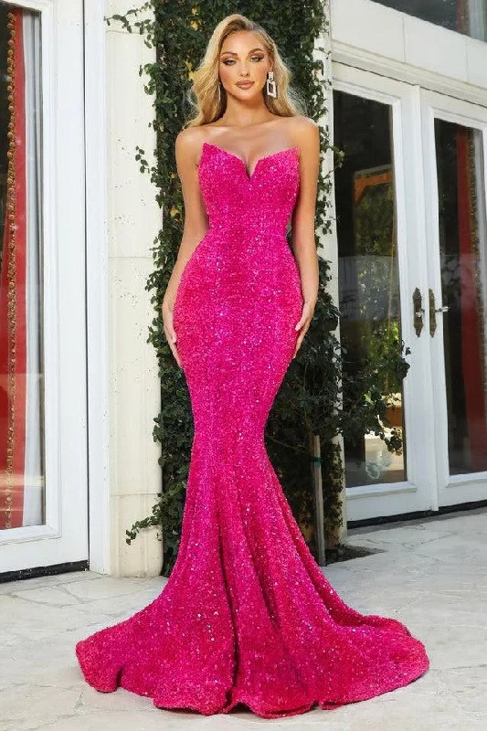 Portia & Scarlett PS21208 Gown - Hot Pink Lace unclassified dresses