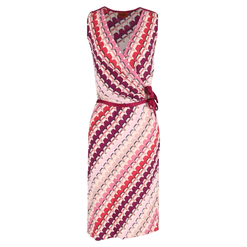 Missoni Midi Patterned Knit Dress in Multicolor Cotton Slim Midi Skirt